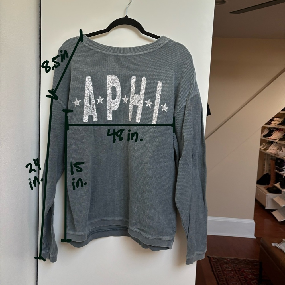 Alpha Phi Ribbed Crewneck Sz Large - Picture 2 of 4